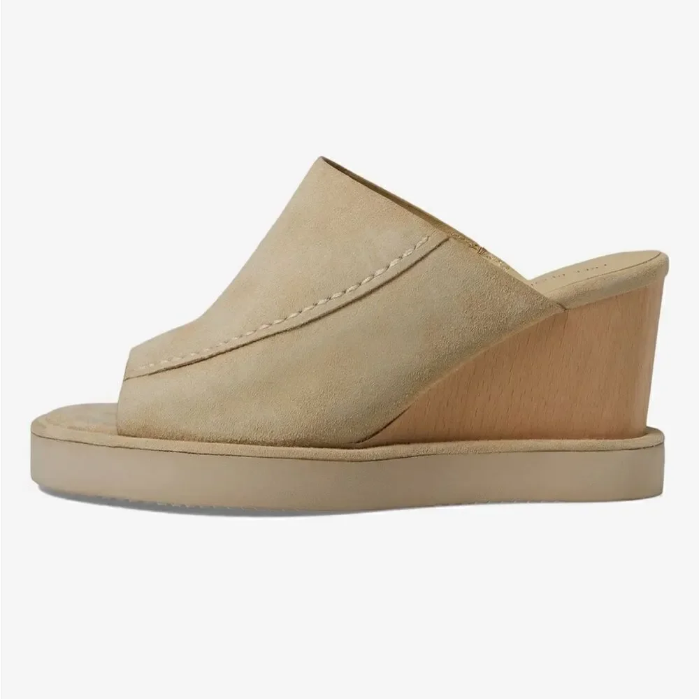 Free People Running In Wedges Suede‎ Platform Sandals in Cafe Tan NIB size 7.5